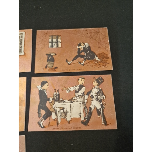 55 - CHROME DECOUPI Chicoree COURTIN RESTAURANT NOTE Chromotherapy set of 6