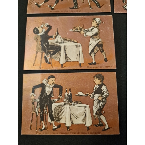 55 - CHROME DECOUPI Chicoree COURTIN RESTAURANT NOTE Chromotherapy set of 6