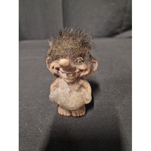 60 - Norwegian NyForm Troll Boy. Pot Belly Hand in Pocket Norway Handmade Big Nose