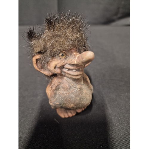 60 - Norwegian NyForm Troll Boy. Pot Belly Hand in Pocket Norway Handmade Big Nose