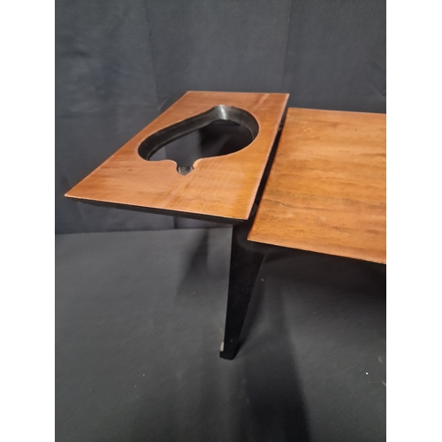 64 - A unique 1970's side table. With drop centre and Wing sides.
39 cm H max x 82c W x 38cm D