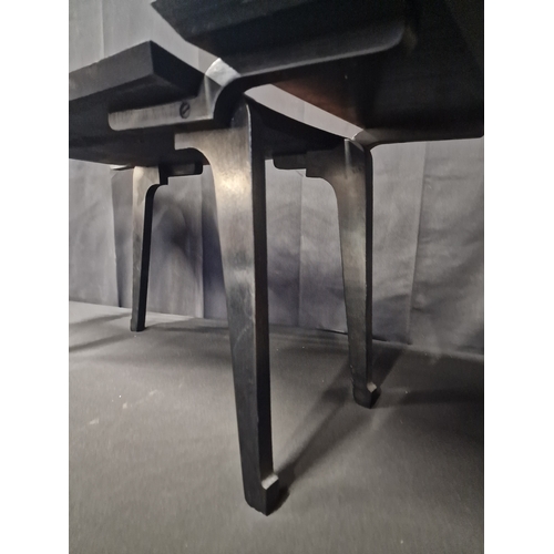 64 - A unique 1970's side table. With drop centre and Wing sides.
39 cm H max x 82c W x 38cm D