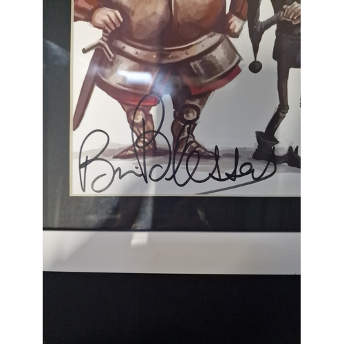 68 - A authenticated signed caricature of Brian Blessed and Rowan Atkinson. Signed by Brian Blessed 12x8