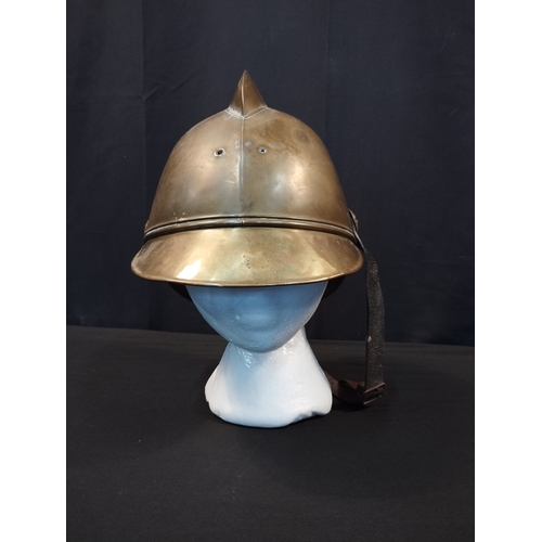 86 - Vintage Brass Fireman's Helmet