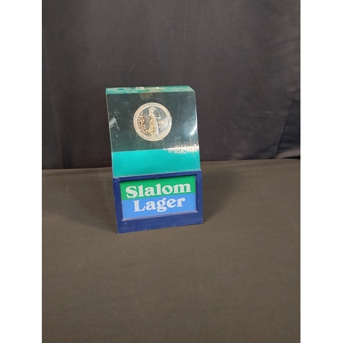 94 - Vintage Slalom Lager Bar Top Font Display