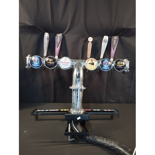 95 - Countertop T Bar 6 Pump Fitting. Ideal for Bar or Man Cave. Includes Fosters, Strongbow, Peroni and ... 