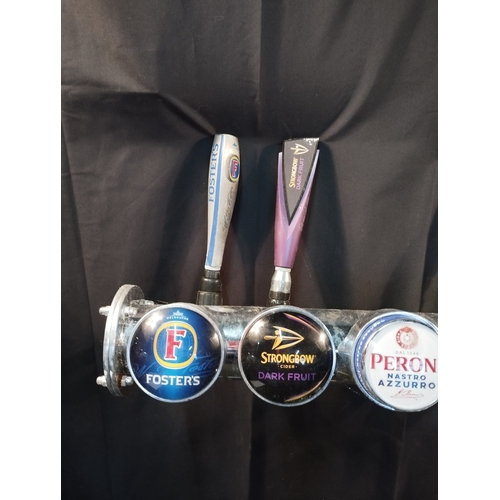 95 - Countertop T Bar 6 Pump Fitting. Ideal for Bar or Man Cave. Includes Fosters, Strongbow, Peroni and ... 