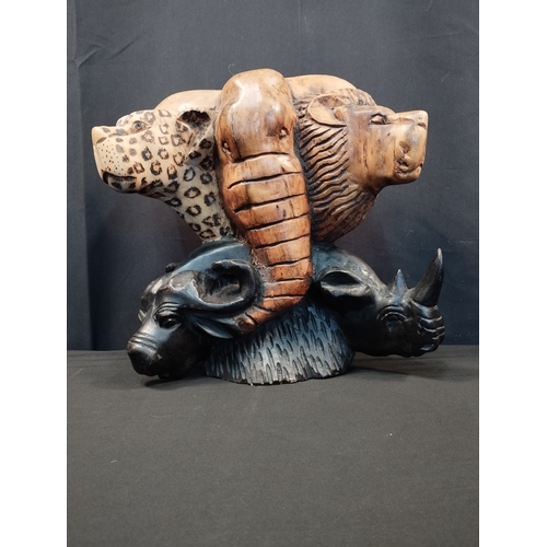 101 - African Wild Animals Carving. Approx. 31cm Tall