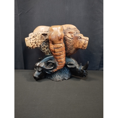 101 - African Wild Animals Carving. Approx. 31cm Tall