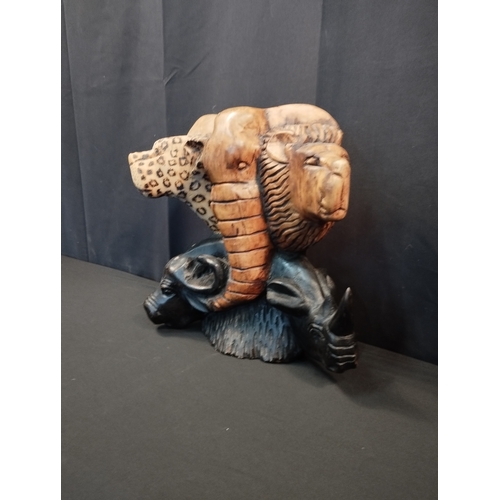 101 - African Wild Animals Carving. Approx. 31cm Tall