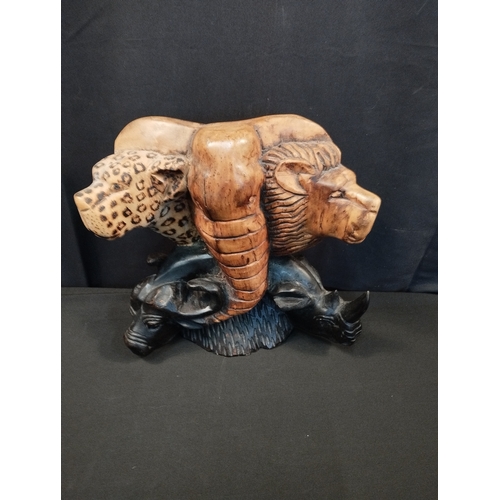 101 - African Wild Animals Carving. Approx. 31cm Tall