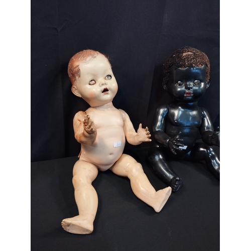 125 - 1950s Vintage Hard Plastic Black and White Dolls Made by Pedigree.