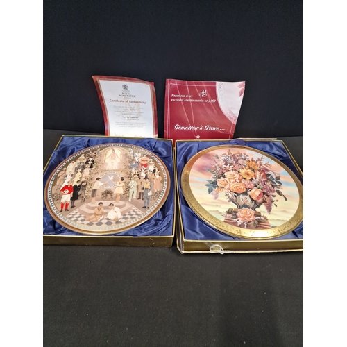 130 - Two collectable limited edition 11 inch plates. Royal Worcester no.698 