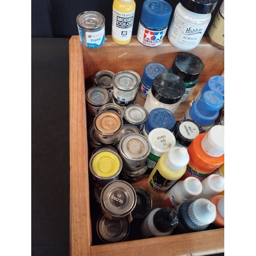 137 - Selection of Modelling and Artists Paints and Glues inc Humbrol and Tamiya Enamel and Acrylic Paints... 