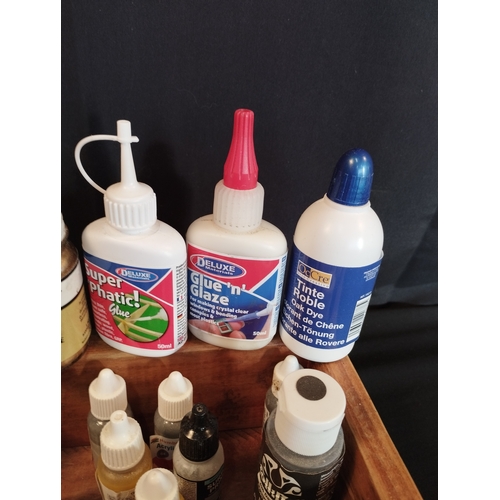 137 - Selection of Modelling and Artists Paints and Glues inc Humbrol and Tamiya Enamel and Acrylic Paints... 