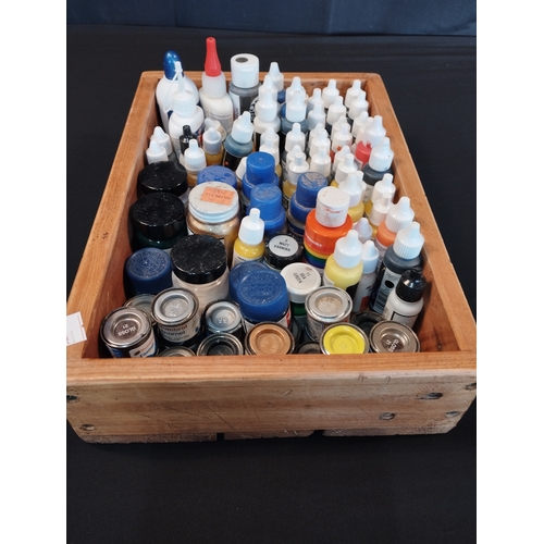 137 - Selection of Modelling and Artists Paints and Glues inc Humbrol and Tamiya Enamel and Acrylic Paints... 