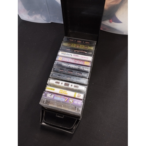 141 - Selection of Vintage Cassettes in Carry Case inc Music, Story Tapes, Amstrad and Spectrum.