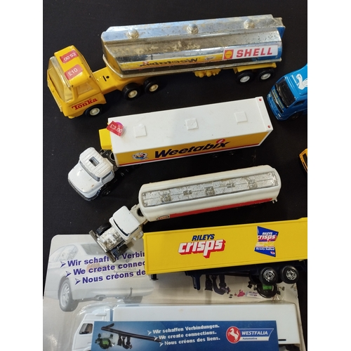 144 - Selection of Vintage Collectable Toy Trucks and Trailers inc Tonka, Matchbox and Corgi Models.