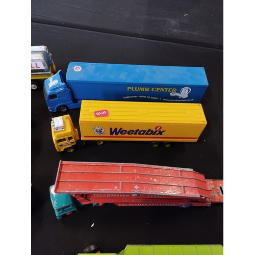 144 - Selection of Vintage Collectable Toy Trucks and Trailers inc Tonka, Matchbox and Corgi Models.