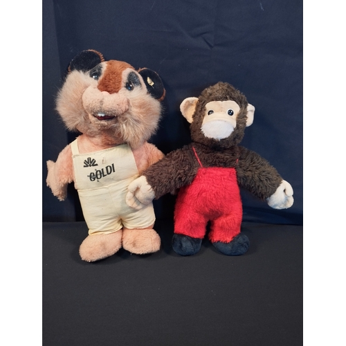 153 - Vintage Steiff Goldi Hamster with Tag and Steiff Fluffy Chimpanzee