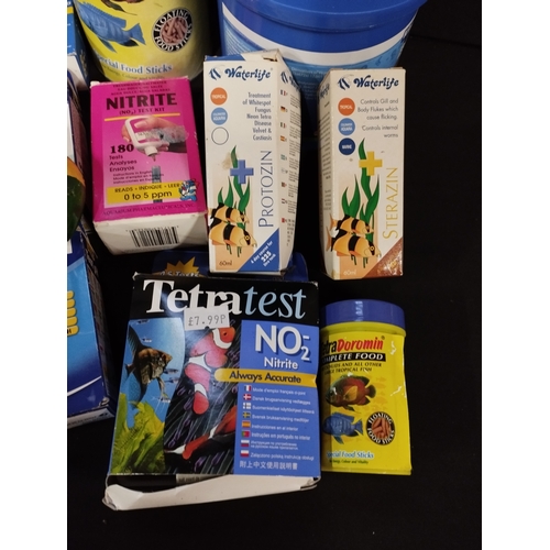 172 - Selection of Aquarium Items inc Fish Food and Water Test Kits