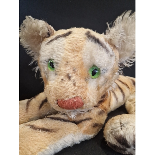 181 - VINTAGE 1950s LARGE STEIFF LAYING TIGER 26