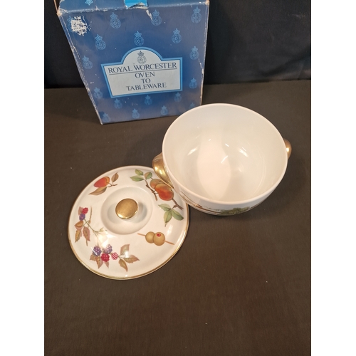 183 - Royal Worcester ware. Evesham Gold Round Casserole dish. Approximately 7inches