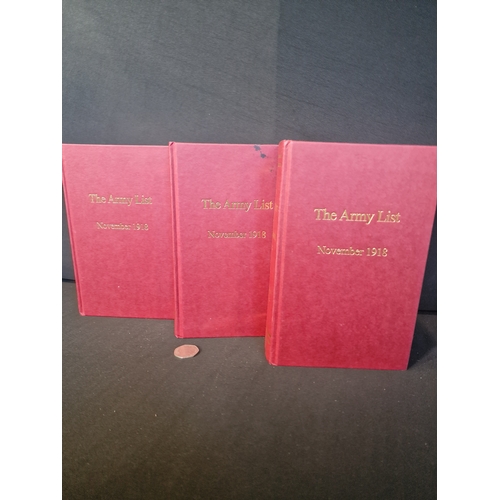 207 - Three volumes of The Arny List Novemeber 1918 Volumes 1,2 and 3 number 1 to 2778. Savannahs 2000