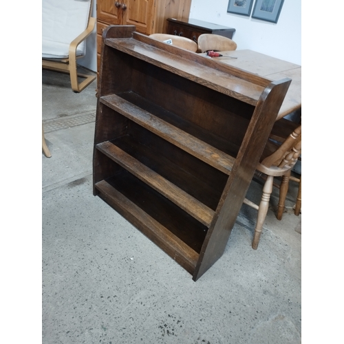 215 - Vintage Oak Bookcase/ Shelf Unit. Approx. 90H x 79W x 24D cm.