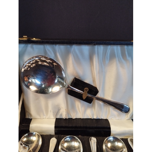 219 - Vintage Silver Plated Fruit Spoons & Server Set. EPNS Super A90 Made in Sheffield.