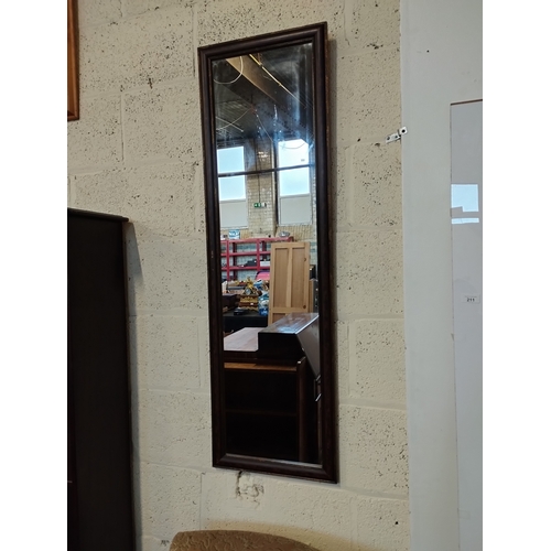 238 - Vintage Tall Wall Hanging Mirror Approx. 121H x 37W cm.