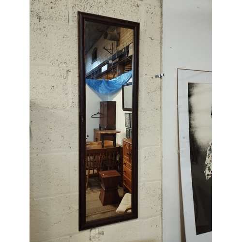 238 - Vintage Tall Wall Hanging Mirror Approx. 121H x 37W cm.