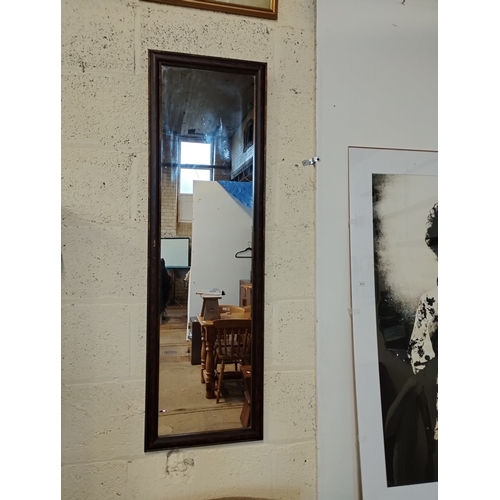 238 - Vintage Tall Wall Hanging Mirror Approx. 121H x 37W cm.