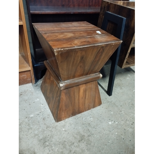 241 - An Unusual Wooden Side Table. Approx. 50H x 35W x 35D cm.