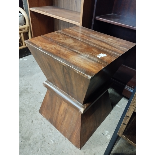 241 - An Unusual Wooden Side Table. Approx. 50H x 35W x 35D cm.