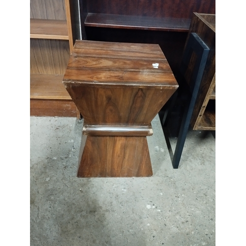 241 - An Unusual Wooden Side Table. Approx. 50H x 35W x 35D cm.