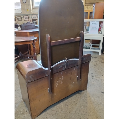 244 - Vintage Art Deco Dressing Table with Drawers and Mirror. Approx. 152H x 107W x 48D cm.