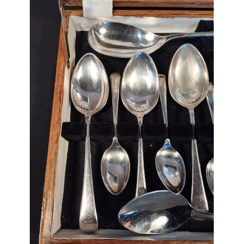 222 - Vintage Viners Ltd Sheffield Silver Plated EPNS and Stainless Steel Cutlery Canteen in Wooden Displa... 