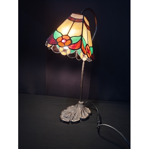 257 - Vintage Tiffany Style Table Lamp. Approx. 47cm Tall. Tested for Power.