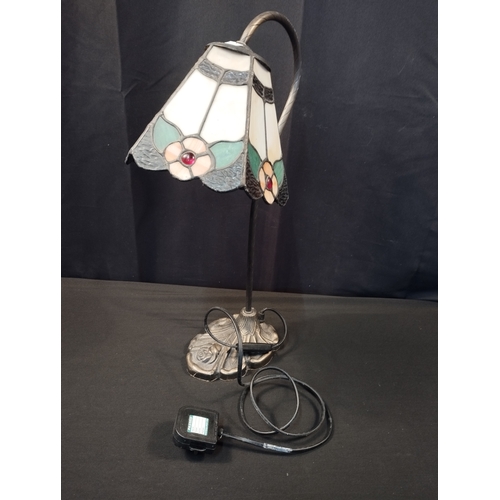 257 - Vintage Tiffany Style Table Lamp. Approx. 47cm Tall. Tested for Power.