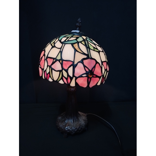 258 - Vintage Tiffany Style Table Lamp. Approx. 47cm Tall. Tested for Power. 35cm Tall.