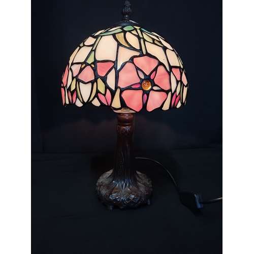 258 - Vintage Tiffany Style Table Lamp. Approx. 47cm Tall. Tested for Power. 35cm Tall.