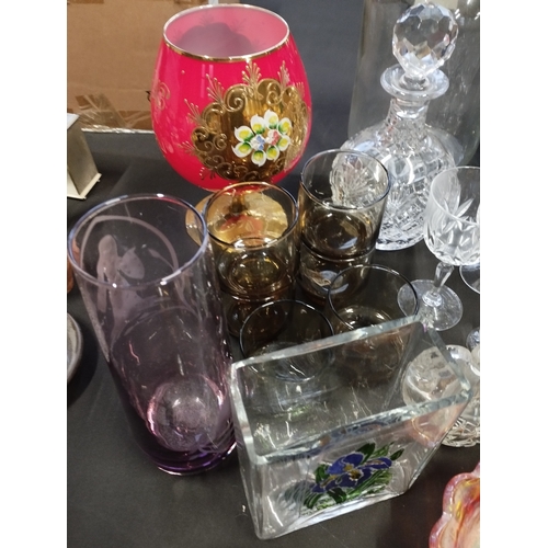 288 - Large Selection of Vintage Glassware inc Royal Doulton Decanter and Demijohn