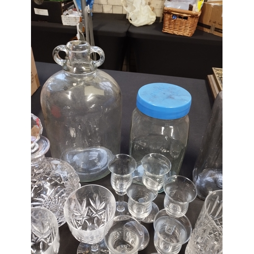 288 - Large Selection of Vintage Glassware inc Royal Doulton Decanter and Demijohn