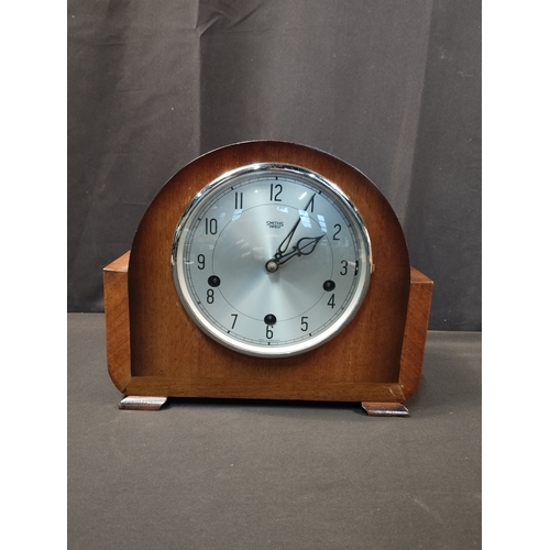 296 - Vintage c1940 Mantle Clock and Small Swiza Clock