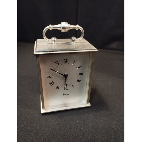 296 - Vintage c1940 Mantle Clock and Small Swiza Clock