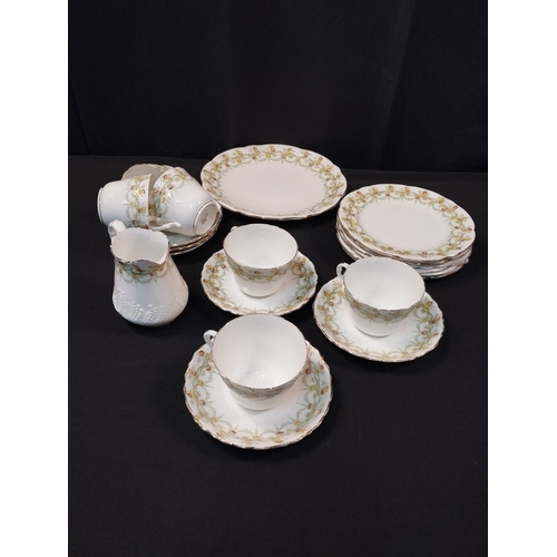 300 - Selection of Vintage Aynsley Teacups, Saucers, Milk Jug and Side Plates.