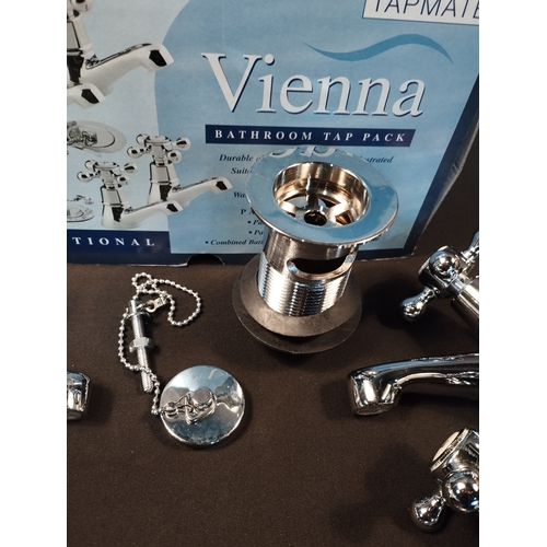 306 - Vienna Bathroom Tap Pack by Tap Mate. Pair of Basin and Bath Taps and Wastes. Brand New.