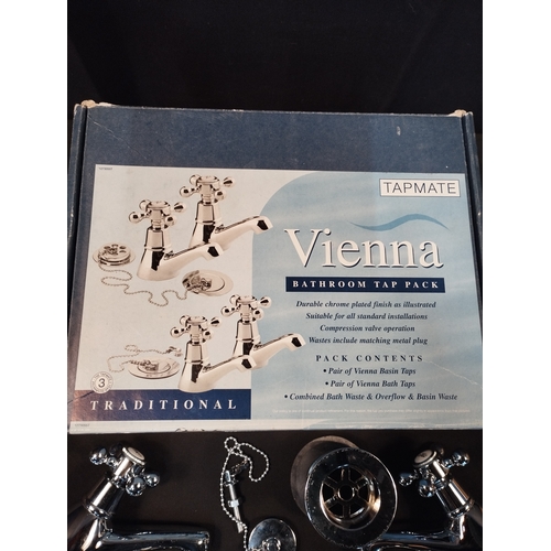 306 - Vienna Bathroom Tap Pack by Tap Mate. Pair of Basin and Bath Taps and Wastes. Brand New.