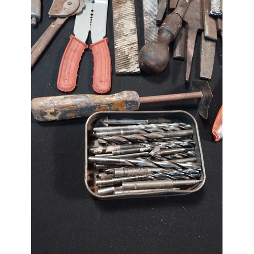 317 - Selection of Vintage Engineering Tools inc Files, Calipers, Drill Bits, Grips and Wrenches